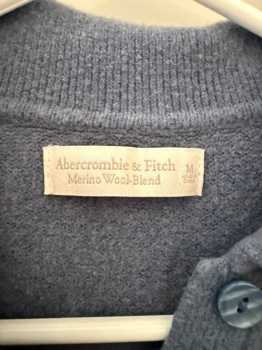 Abercrombie Merino Wool Blue Short Sleeve Collared Cardigan Women’s M - Picture 4 of 6